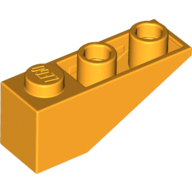 Lego kostka (kostička) 1x3 sklon (šikmá) 25° invertovaná, světle oranžová (6131586)